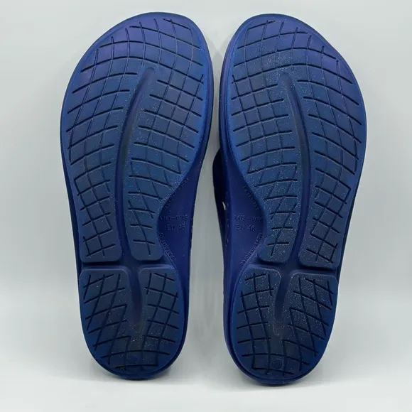 OOFOS OOlala Original Recovery Sport Shoes Blue Flip Flop Thong Sandals Size 13