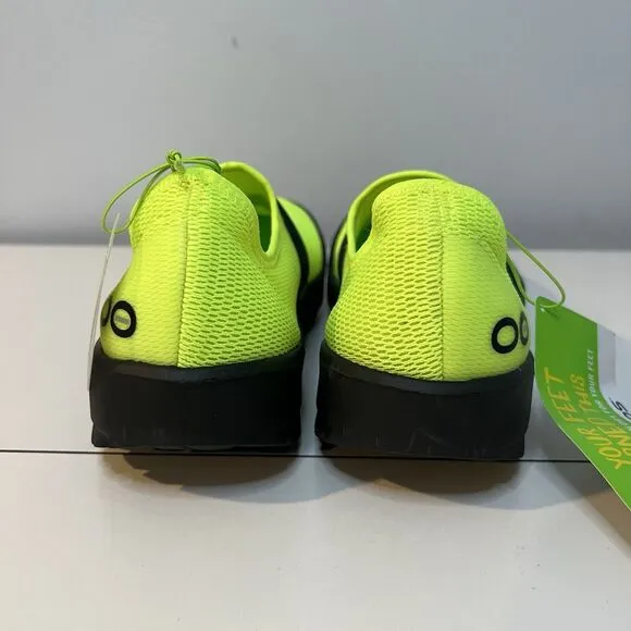 Oofos OOmg eeZee Low Womens 8 Shoes Slip On Black Citron Comfort Recovery Shoes