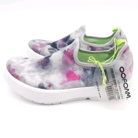 OOFOS OOMG Eezee Low (Womens Size‎ 5) Tie Dye Pink Recovery Slip On Shoes New