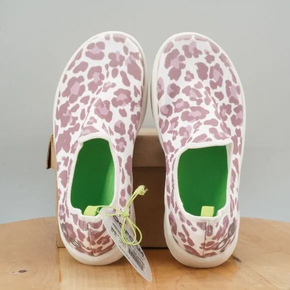 Oofos Oomg Eezee Low Womens Size 6 Shoes Pink Leopard Slip On Recovery NEW