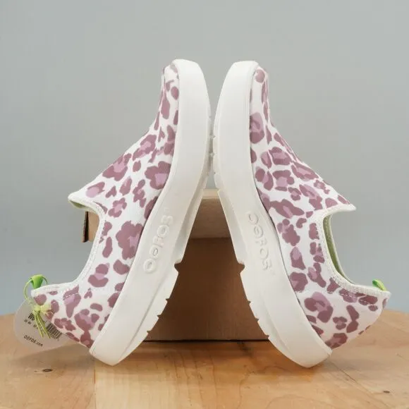 Oofos Oomg Eezee Low Womens Size 6 Shoes Pink Leopard Slip On Recovery NEW