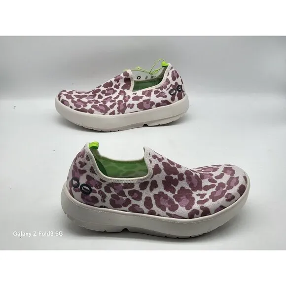OOFOS OOMG Eezee Womens Rose Leopard Oofoam Slip On Shoes Sneakers Wom 6 EU37 4