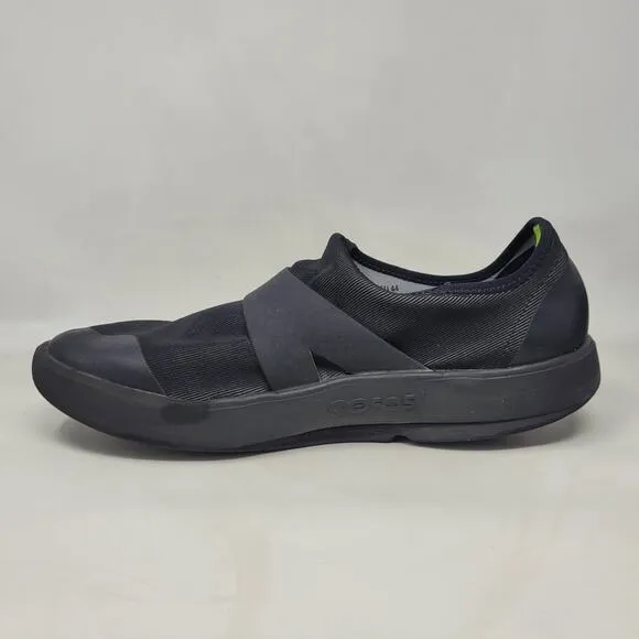 Oofos OOmg Fibre Low Shoes Mens 11 Black Recovery Slip On Comfort Mesh