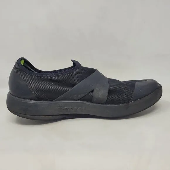 Oofos OOmg Fibre Low Shoes Mens 11 Black Recovery Slip On Comfort Mesh