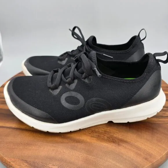 Oofos Oomg Sport LS Shoes Men's 9 Black Lace Up Athletic Recovery Sneakers