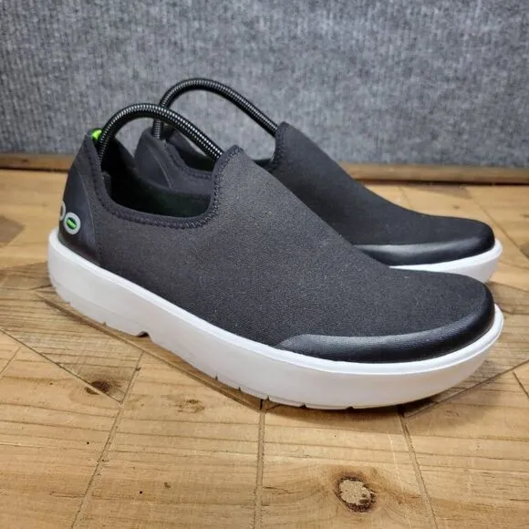 OOFOS Oomg Eezee Low Black Slip On Sneaker Recovery Comfort Walking Shoes W 12