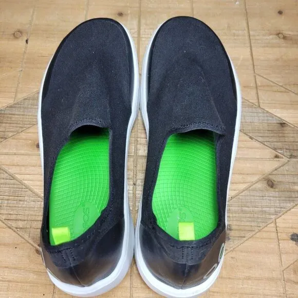 OOFOS Oomg Eezee Low Black Slip On Sneaker Recovery Comfort Walking Shoes W 12