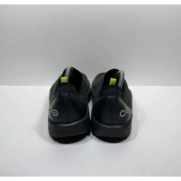 OOFOS OOmg Eezee Shoes Low Recovery Triple Black Canvas Slip On Womens Size 12
