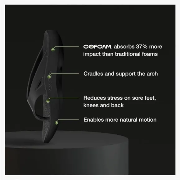 OOFOS OOriginal Flip Flop Sandals Comfort Recovery Shoes Black Men 18
