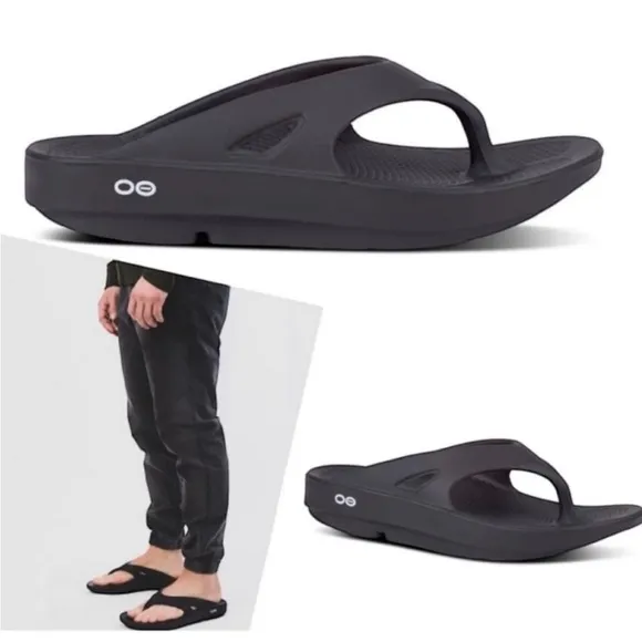 OOFOS OOriginal Flip Flop Sandals Comfort Recovery Shoes Black Men 18