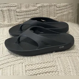 OOFOS Original Flip Flops Thong Sandals Mens 8 / Womens 10 Recovery Shoes Black