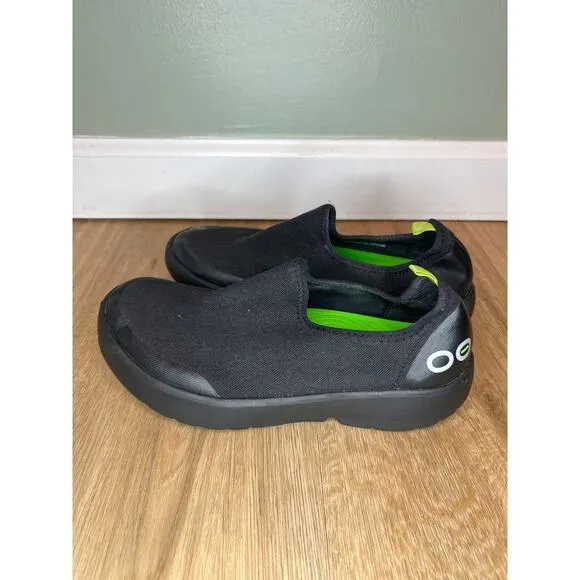 OOFOS Womens 6.5 OOMG Eezee Low Black Shoe Sneaker Recovery Comfort Running