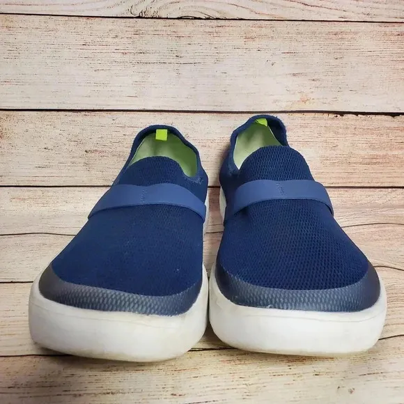 OOFOS Womens US 11 EU 42 OOMG Navy/White Mesh Low Recovery Slip-On Shoes