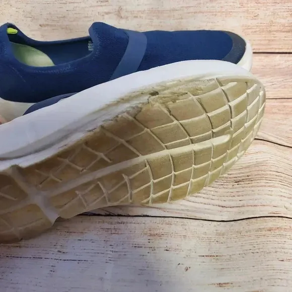 OOFOS Womens US 11 EU 42 OOMG Navy/White Mesh Low Recovery Slip-On Shoes