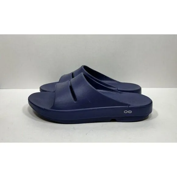 Oofos Ooahh Recovery Men’s Size 13 Blue Slide Comfort Sandal Shoes