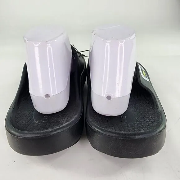 OOFOS OOahh Sport Post Run Recovery Slide US 10 Women's Black/white Sandal Shoes