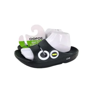 OOFOS OOahh Sport Post Run Recovery Slide US 10 Women's Black/white Sandal Shoes