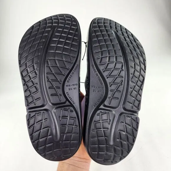 OOFOS OOahh Sport Post Run Recovery Slide US 10 Women's Black/white Sandal Shoes