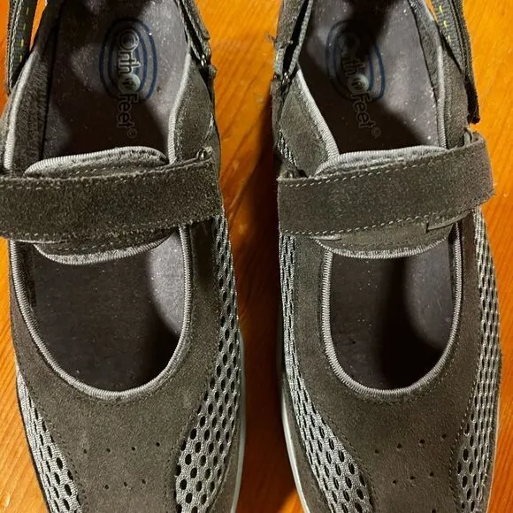 Ortho Feet Sanibel Mary Jane Gray Orthotic Shoes. Size 10B. Great Used Condition