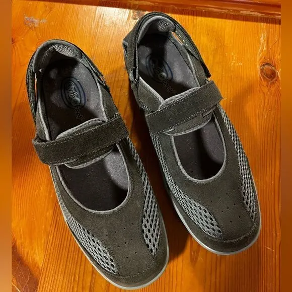 Ortho Feet Sanibel Mary Jane Gray Orthotic Shoes. Size 10B. Great Used Condition