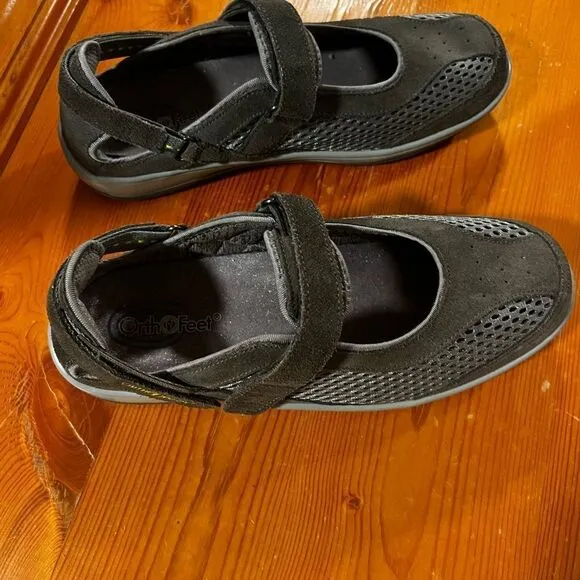 Ortho Feet Sanibel Mary Jane Gray Orthotic Shoes. Size 10B. Great Used Condition