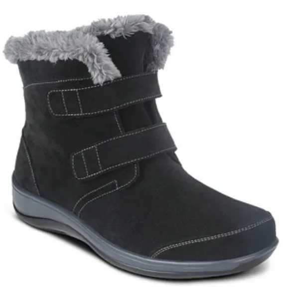 Orthofeel -NWT women’s Florence black suede leather ankle boots Sherpa lined 9 W
