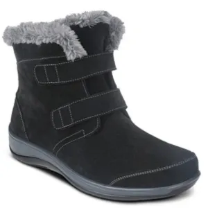 Orthofeel -NWT women’s Florence black suede leather ankle boots Sherpa lined 9 W