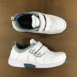 Orthofeet Alamo Walking Shoes Mens Size 11 4E X-Wide White Leather Hook Loop 652