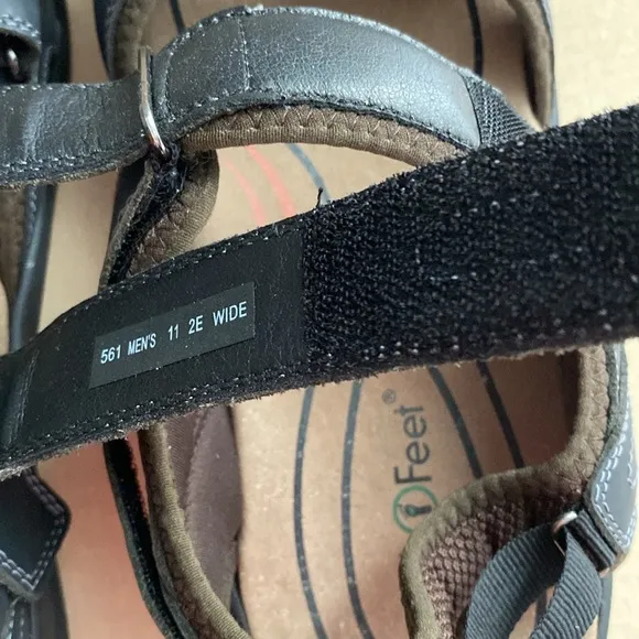 Orthofeet Brown Leather Cambria Sandals Men's 11 2E Wide Shoes Double Strap #561