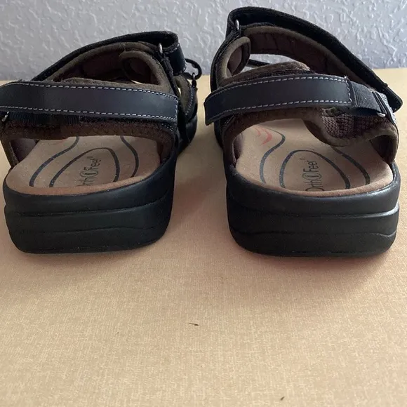 Orthofeet Brown Leather Cambria Sandals Men's 11 2E Wide Shoes Double Strap #561