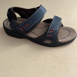 Orthofeet Brown Leather Cambria Sandals Men's 11 2E Wide Shoes Double Strap #561