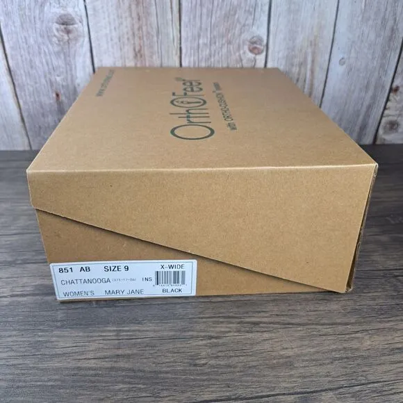 Orthofeet Chattanooga Mary Jane Sandals Women's Sz 9 Xtra Wide Black (NIB)