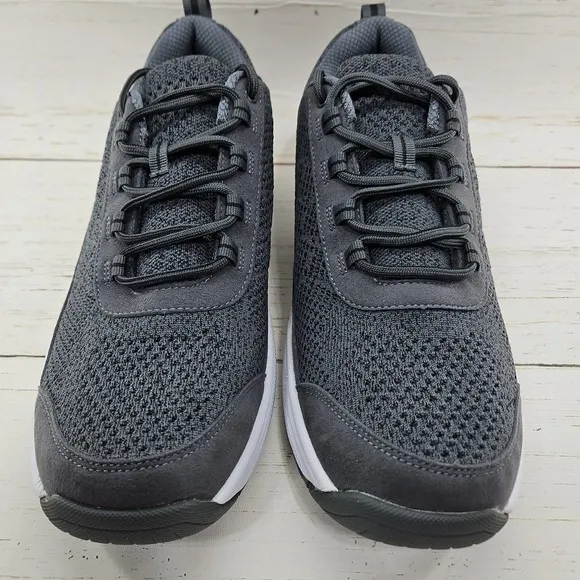 Orthofeet Lava Mens 13 D Gray Orthotic Stretch Knit Walking Shoes Sneakers 614