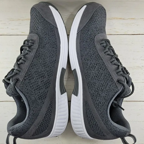 Orthofeet Lava Mens 13 D Gray Orthotic Stretch Knit Walking Shoes Sneakers 614