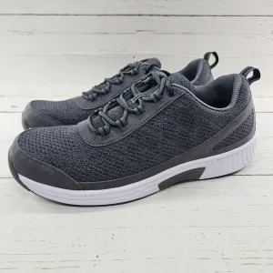 Orthofeet Lava Mens 13 D Gray Orthotic Stretch Knit Walking Shoes Sneakers 614