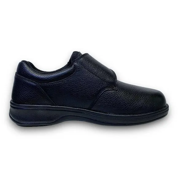 OrthoFeet Mens Broadway 510 Black Leather Strap Walking Shoes Size 10 2E Wide