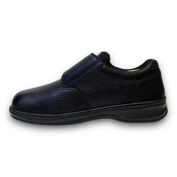 OrthoFeet Mens Broadway 510 Black Leather Strap Walking Shoes Size 10 2E Wide