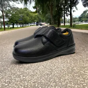 OrthoFeet Mens Broadway 510 Black Leather Strap Walking Shoes Size 10 2E Wide