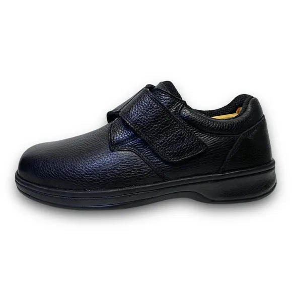 OrthoFeet Mens Broadway 510 Black Leather Strap Walking Shoes Size 10 2E Wide