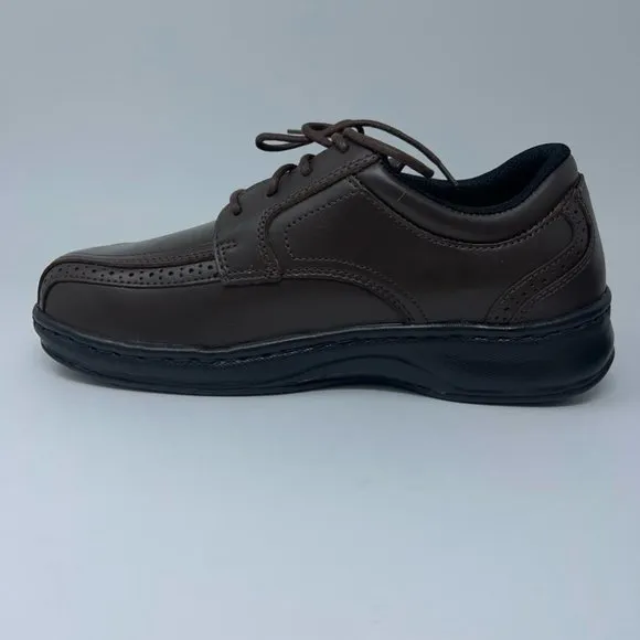 Orthofeet Mens Gramercy Oxfords Shoes Brown Leather Lace Up Orthotic 7.5W New