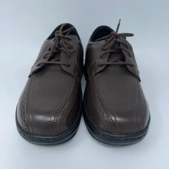 Orthofeet Mens Gramercy Oxfords Shoes Brown Leather Lace Up Orthotic 7.5W New