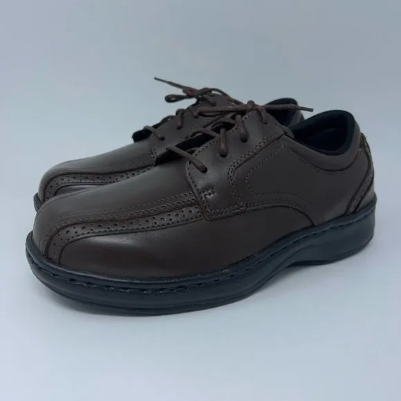 Orthofeet Mens Gramercy Oxfords Shoes Brown Leather Lace Up Orthotic 7.5W New