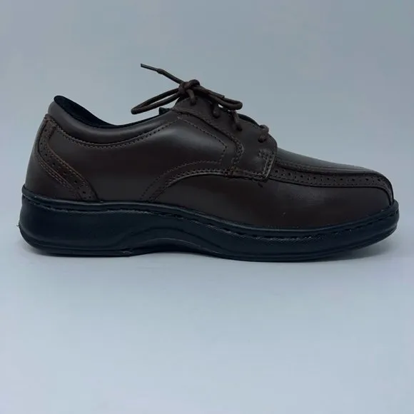 Orthofeet Mens Gramercy Oxfords Shoes Brown Leather Lace Up Orthotic 7.5W New