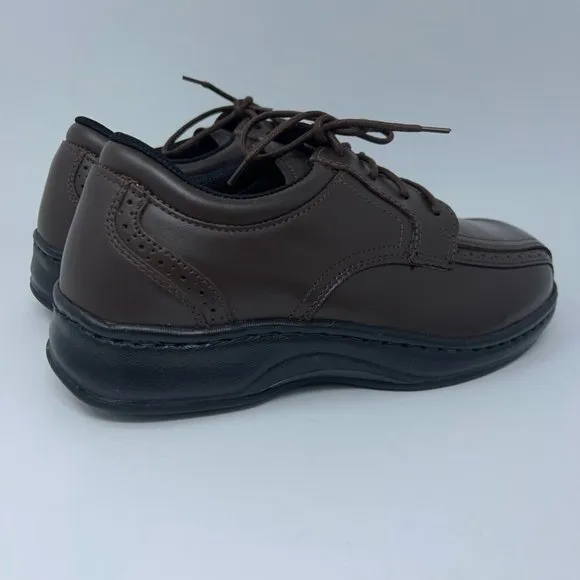 Orthofeet Mens Gramercy Oxfords Shoes Brown Leather Lace Up Orthotic 7.5W New