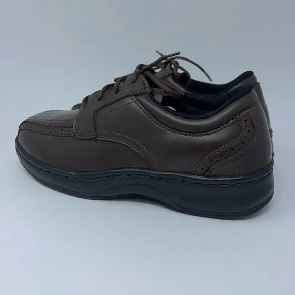 Orthofeet Mens Gramercy Oxfords Shoes Brown Leather Lace Up Orthotic 7.5W New