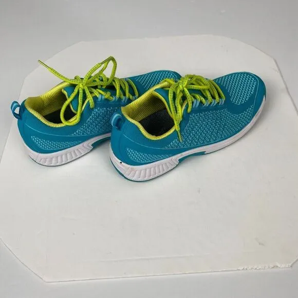 Orthofeet Shoes Women's 9.5 B Blue Green Knit Walking Orthotic Athletic Sneakers