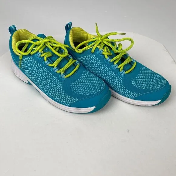 Orthofeet Shoes Women's 9.5 B Blue Green Knit Walking Orthotic Athletic Sneakers