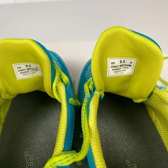 Orthofeet Shoes Women's 9.5 B Blue Green Knit Walking Orthotic Athletic Sneakers