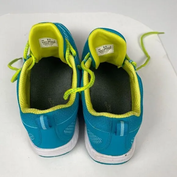 Orthofeet Shoes Women's 9.5 B Blue Green Knit Walking Orthotic Athletic Sneakers