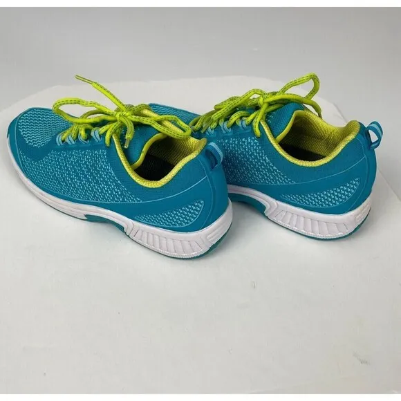Orthofeet Shoes Women's 9.5 B Blue Green Knit Walking Orthotic Athletic Sneakers